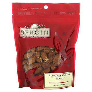 Bergin Fruit and Nut Company, Almonds Roasted, Geröstete Mandeln, ohne Salz, 198 g (7 oz.)