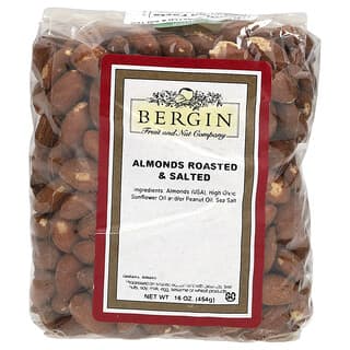 Bergin Fruit and Nut Company‏, שקדים קלויים ומלוחים, 454 גרם (16 אונקיות)