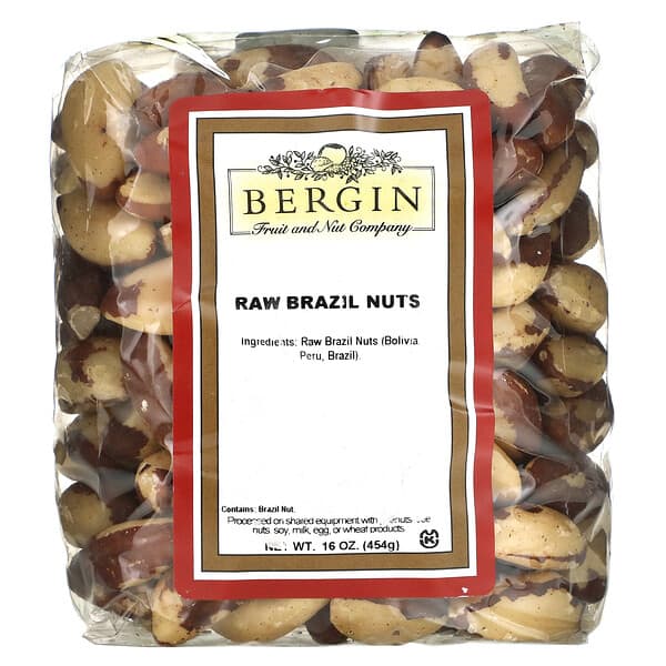Bergin Fruit and Nut Company, Сырые цельные бразильские орехи, 16 унций