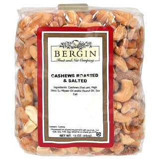 Bergin Fruit and Nut Company, Castañas de cajú tostadas y saladas, 454 g (16 oz)