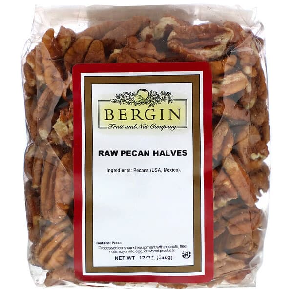 Bergin Fruit and Nut Company‏, جوز البقان الخام مقطع بالنصف، 12 أونصة (340 جم)