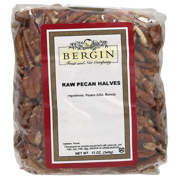 Bergin Fruit and Nut Company, Raw Pecan Halves, 12 oz (340 g)