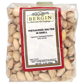 Bergin Fruit and Nut Company‏, פיסטוקים מלוחים במעטפת, 340 גרם (12 אונקיות)