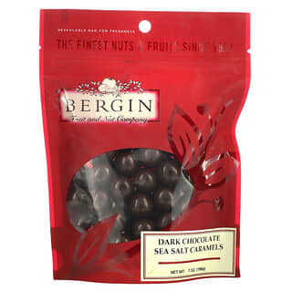 Bergin Fruit and Nut Company, قطع الشيكولاتة الداكنة بالكراميل وملح البحر، 7 أونصة (198 جم)