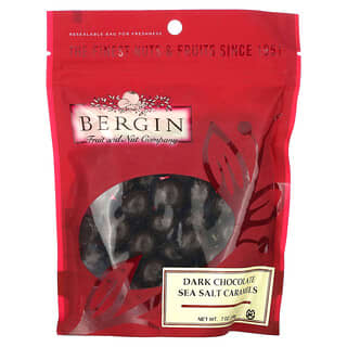 Bergin Fruit and Nut Company, Dark Chocolate Sea Salt Caramels, dunkle Schokolade mit Meersalz und Karamell, 198 g (7 oz.)