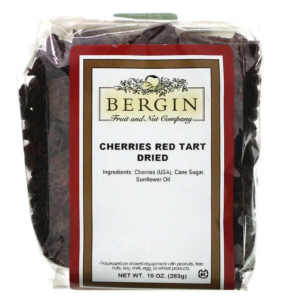 Bergin Fruit and Nut Company, Cherries Red Tart, rote Sauerkirschen, getrocknet, 283 g (10 oz.)