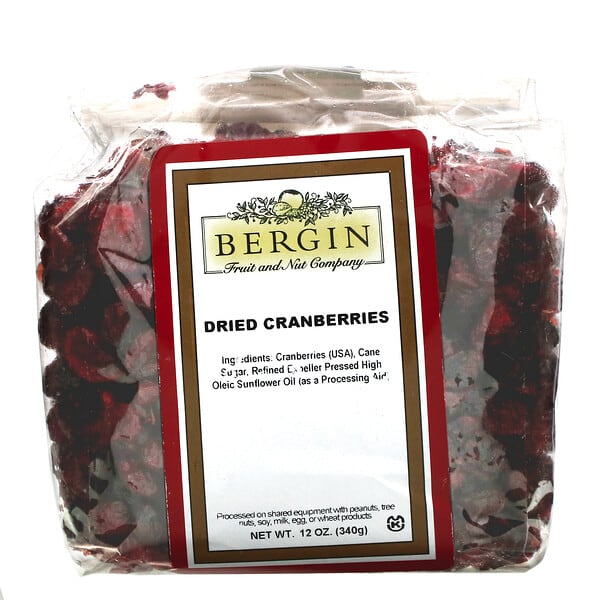 Bergin Fruit and Nut Company, Dried Cranberries, getrocknete Cranberries, 340 g (12 oz.)