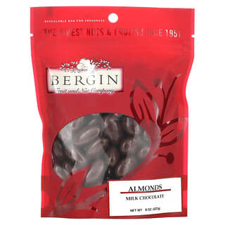 Bergin Fruit and Nut Company, Milk Chocolate Almonds, 8 oz (227 g)