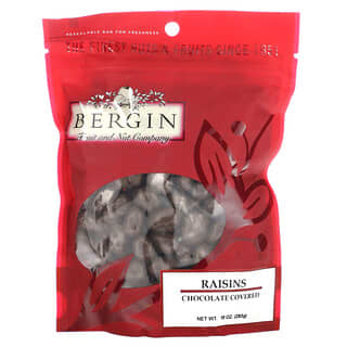 Bergin Fruit and Nut Company, Passas, Cobertas com Chocolate, 283 g (10 oz)