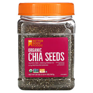 BetterBody Foods, Sementes de Chia Orgânica, 567 g (20 oz)