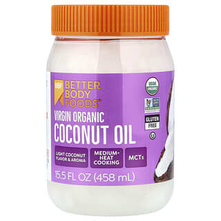 BetterBody Foods, Aceite de coco orgánico virgen`` 458 ml (15,5 oz. Líq.)