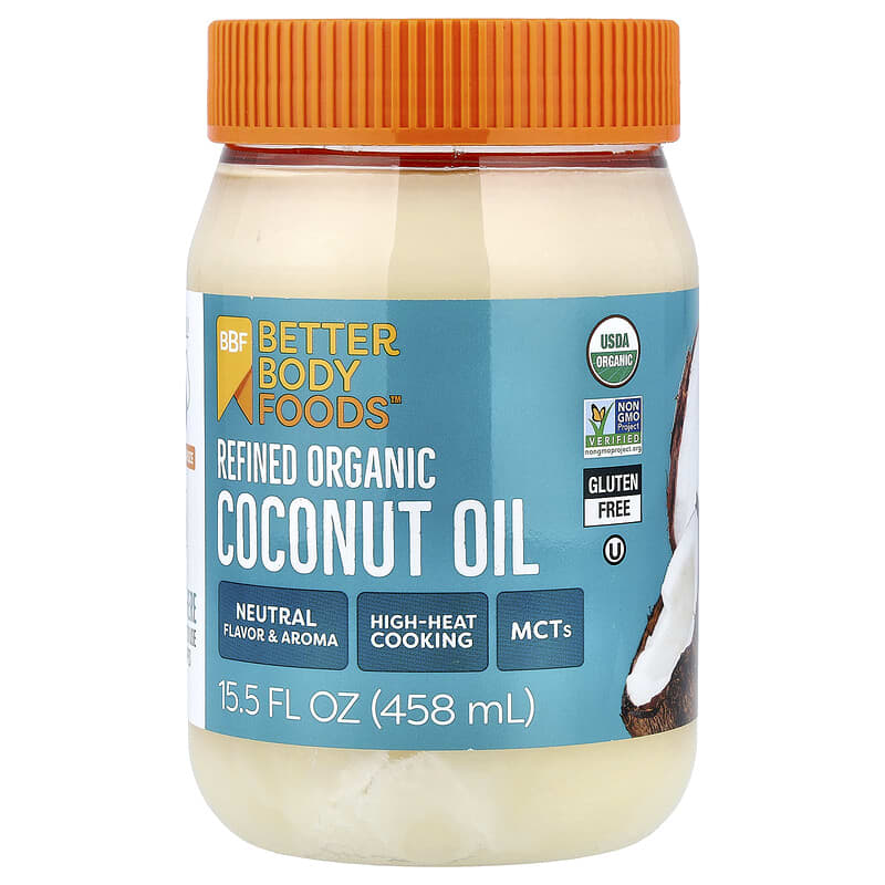 リファインドオーガニックココナッツオイル、458ml（15.5液量オンス）