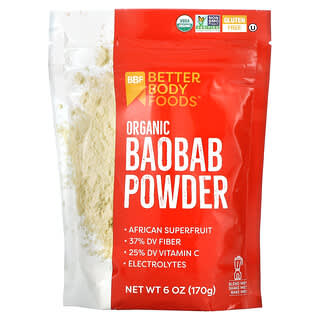 BetterBody Foods, Baobá Orgânico em Pó, 170 g (6 oz)