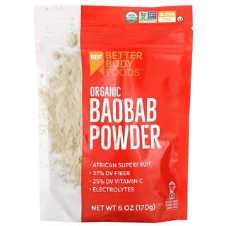 BetterBody Foods, Baobá Orgânico em Pó, 170 g (6 oz)