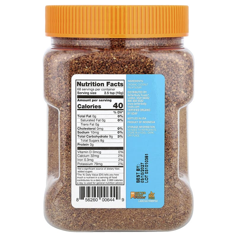 Organic Coconut Palm Sugar, 1 lb 8 oz (680 g)