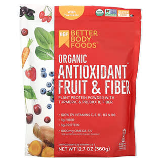 BetterBody Foods, Fruits antioxydants biologiques et fibres au curcuma, 360 g
