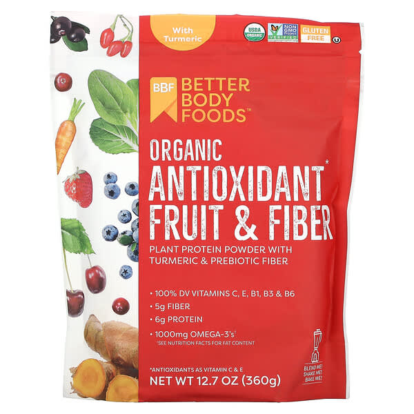 BetterBody Foods, Organic Antioxidant Fruit & Fiber、ターメリック配合、360g（12.7オンス）