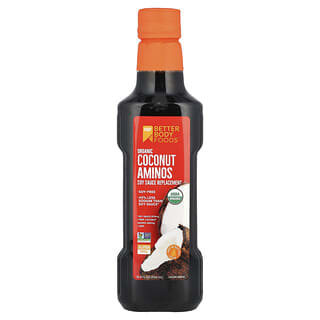 BetterBody Foods, Aminos de coco orgánico, Reemplazo de la salsa de soya, 500 ml (16,9 oz. Líq.)