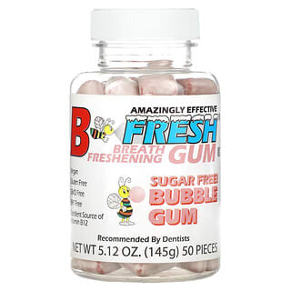 B-Fresh Inc., Breath Freshening Gum, Sugar Free, Bubble Gum, 50 Pieces, 5.12 oz (145 g)