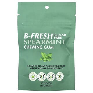 B-Fresh, Goma de Mascar, Hortelã, Sem Açúcar, 25 Unidades (50 g)