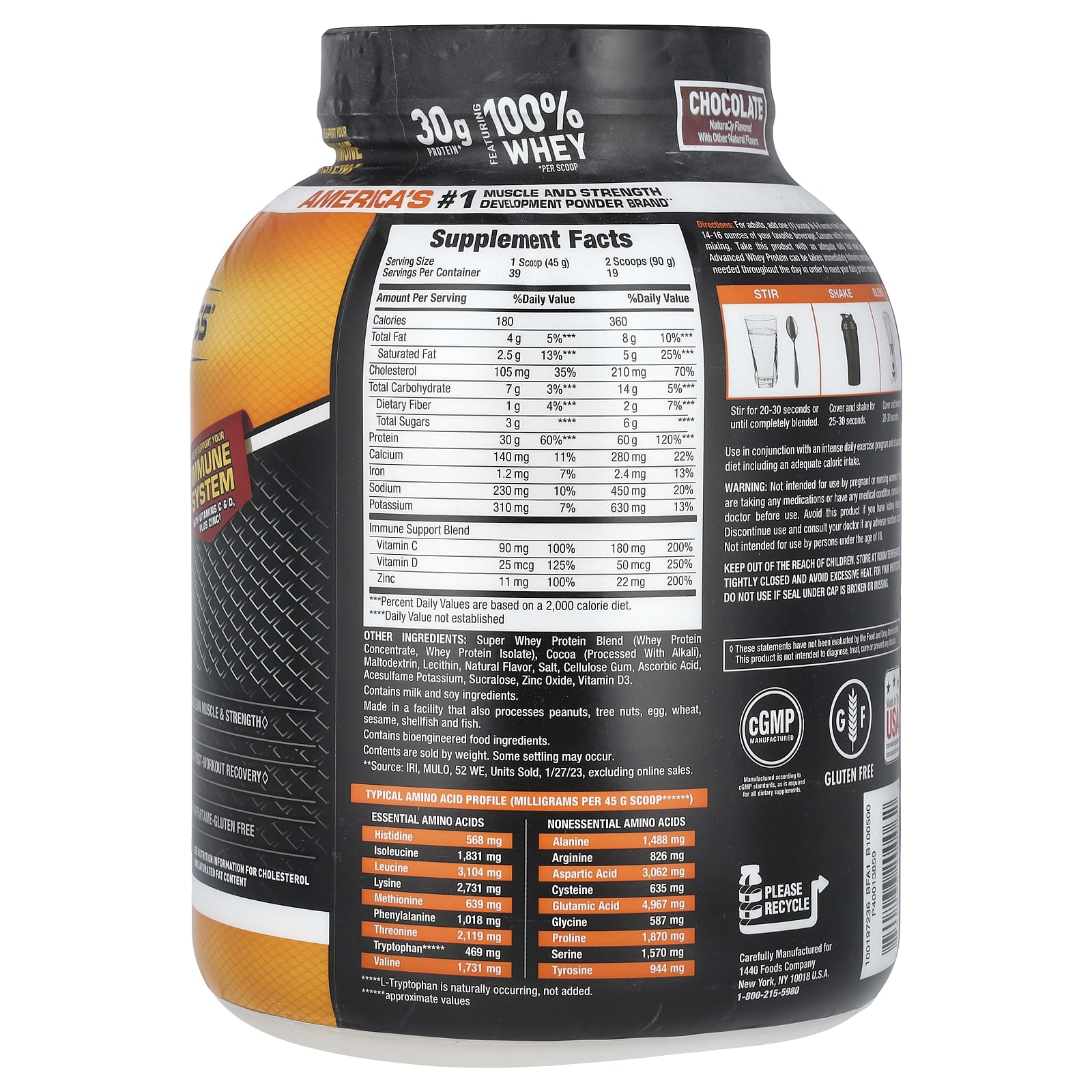 Body Fortress Super Advanced Whey Protein Chocolate 39 Lb 1769 G 2395