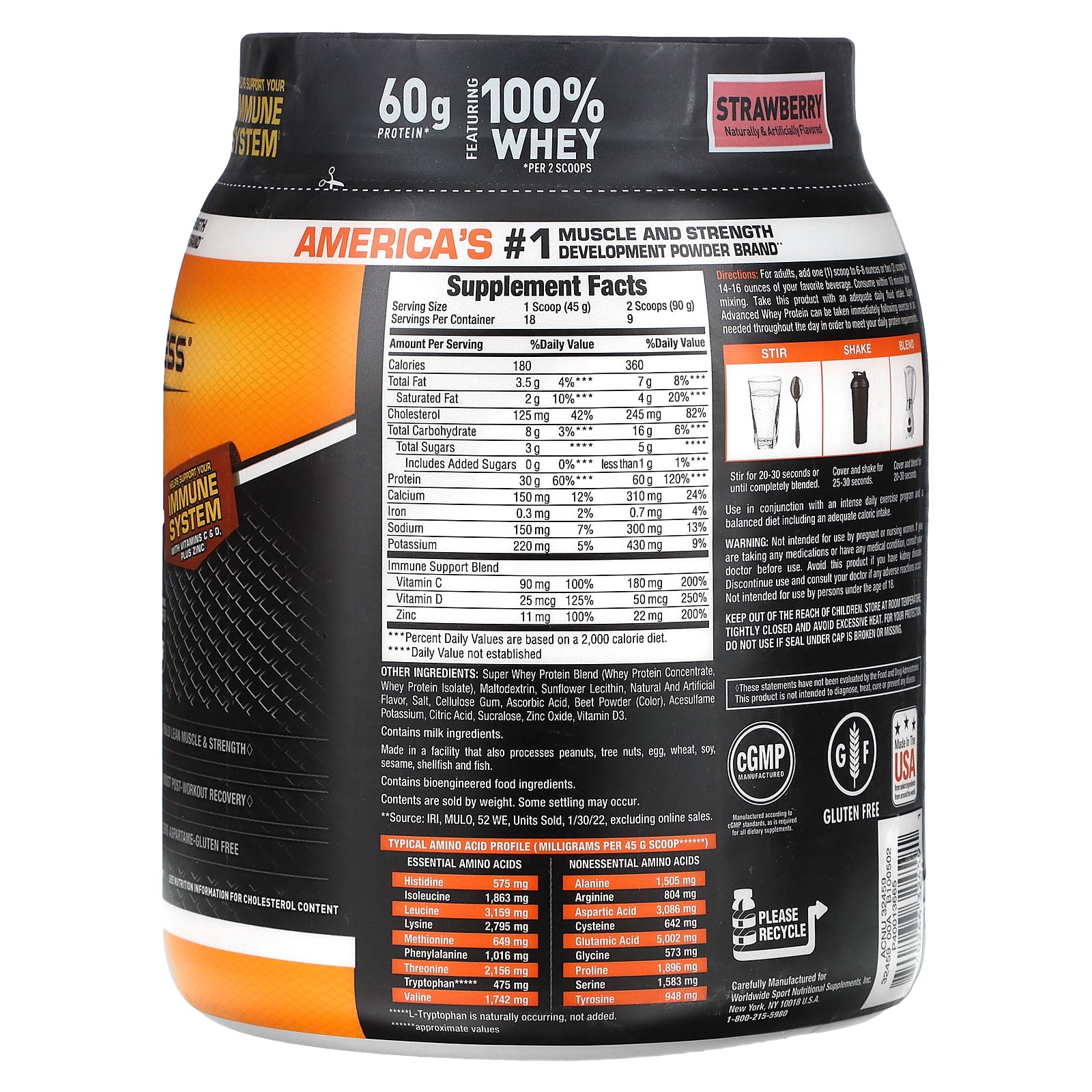 Body Fortress Super Advanced Whey Protein Strawberry 178 Lb 810 G 2891