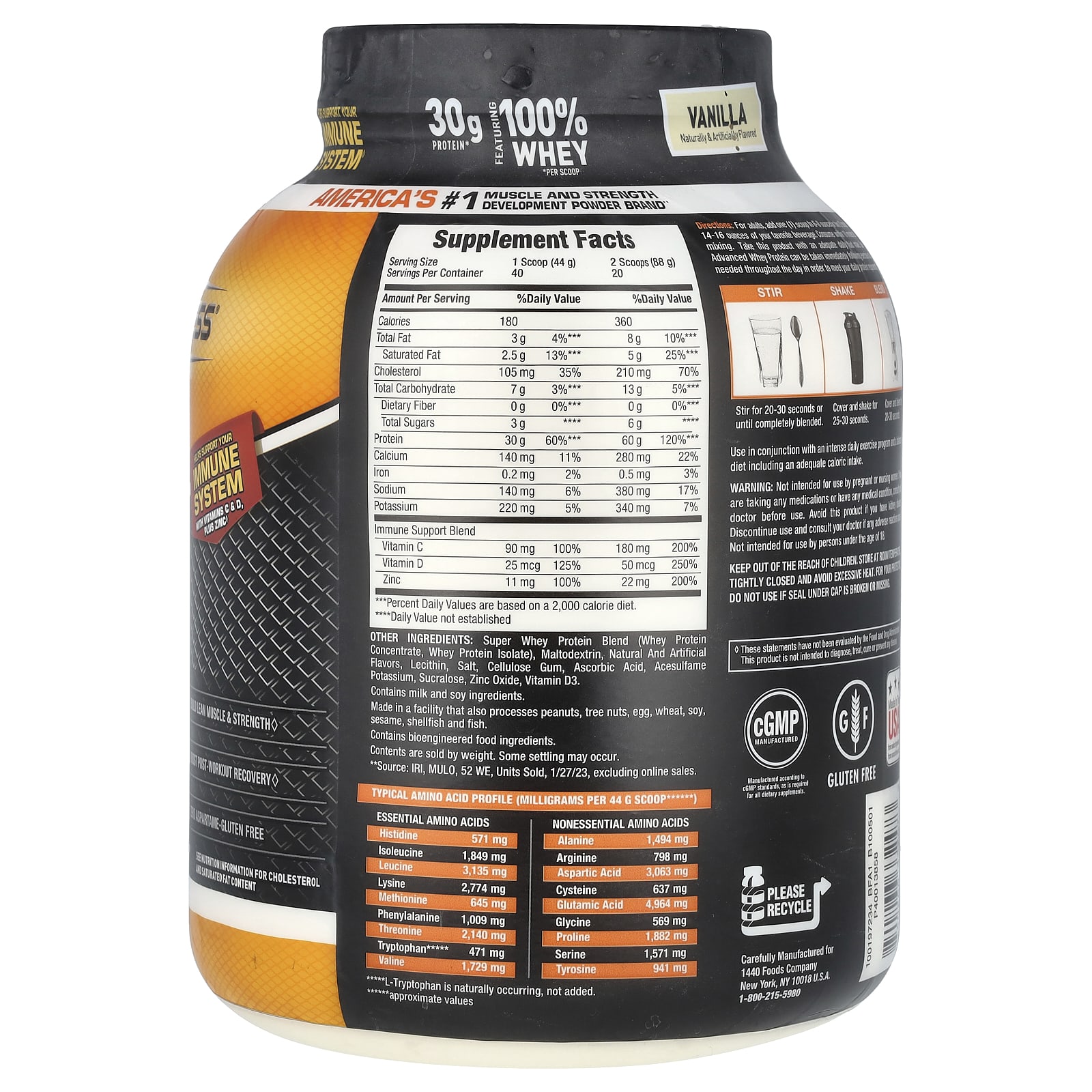 Body Fortress, Super Advanced Whey Protein, Vanilla, 3.9 lb (1,769 g)