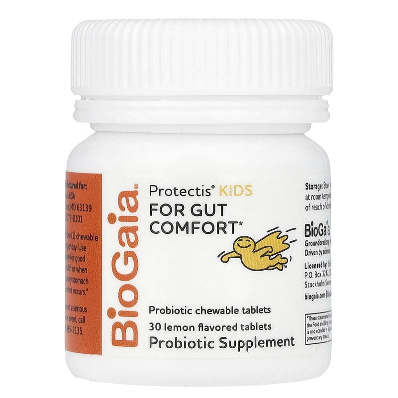 Bio Gaia Protectis  30錠×4箱 ＋16錠 Protectis, для дітей, для здоров'я кишечника, лимон, 30 жувальних