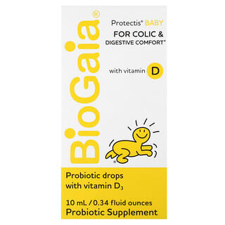 BioGaia, Protectis，嬰兒滴劑，含維生素 D，0.34 液量盎司（10 毫升），用於緩解腹絞痛和幫助消化