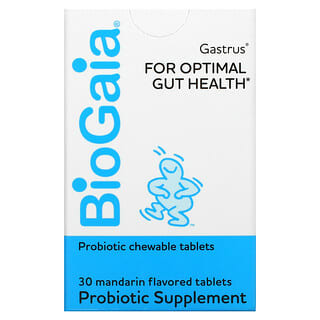 BioGaia‏, תוסף תזונה Gastrus לבריאות מיטבית של מערכת העיכול, בטעם מנדרינה, 30 טבליות