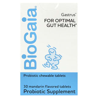 BioGaia, Gastrus（ガストラス）、体内環境の健康に、マンダリン味、チュアブルタブレット30粒