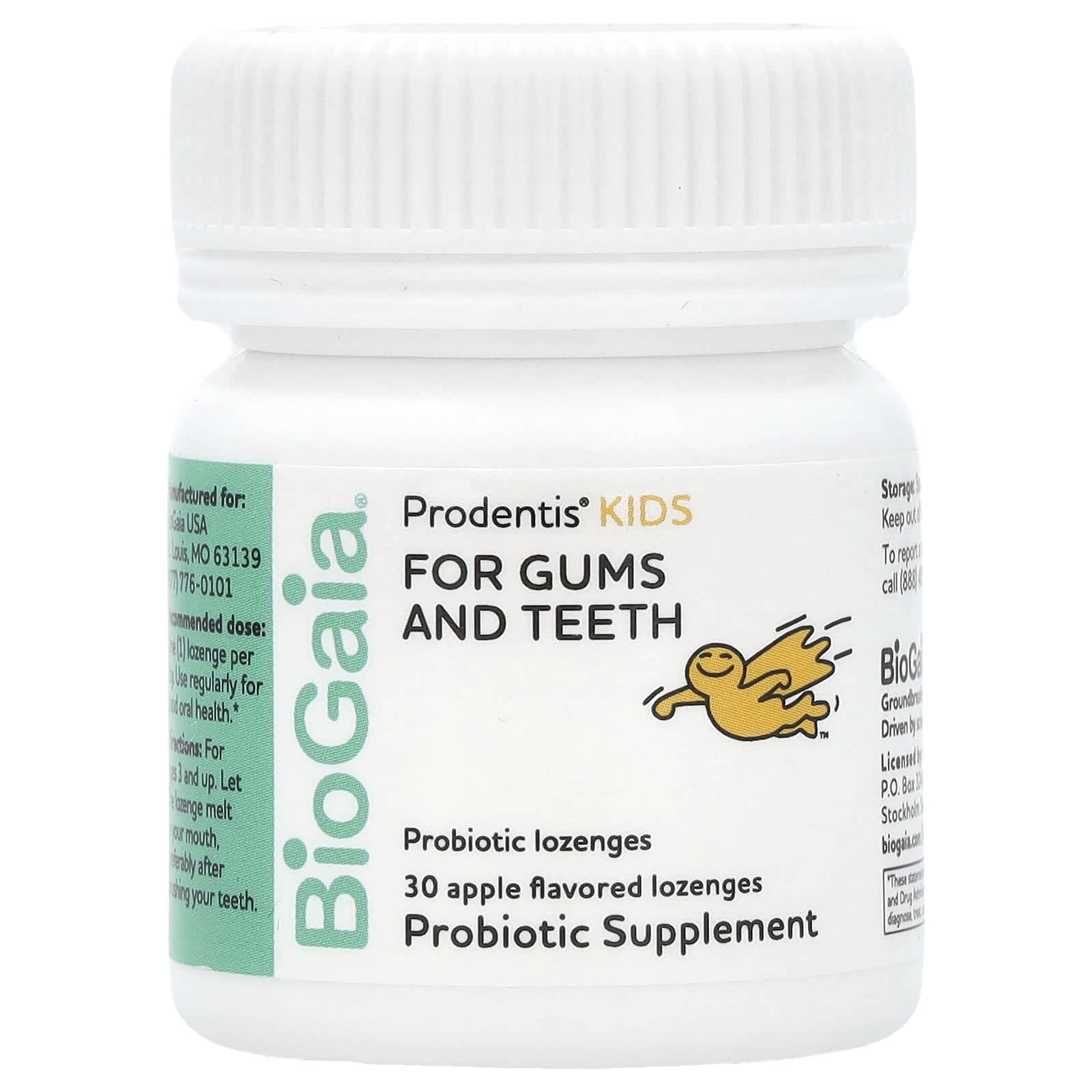 BioGaia, Prodentis Kids, For Gums and Teeth, Probiotic Lozenges, Apple ...