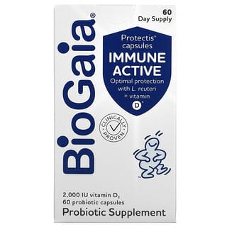 BioGaia, Immune Active, Cápsulas Protectis, 2000 UI, 60 cápsulas de probióticos