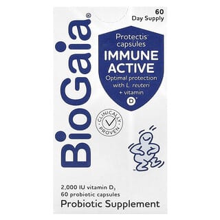 BioGaia, Immune Active, Cápsulas de Protectis, 2.000 UI, 60 Cápsulas Probióticas