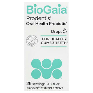 BioGaia, Prodentis, probiotiske dråper, for tannkjøtt og tenner, 200 millioner CFU, 0,17 fl oz (5 ml)
