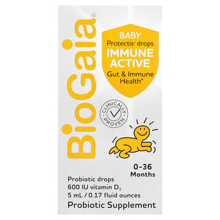 BioGaia, Baby Protectis® Drops, Immune Active, 0-36 Months, 0.17 fl oz (5 ml)
