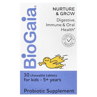 BioGaia, Nurture & Grow, для детей от 5 лет, 30 жевательных таблеток
