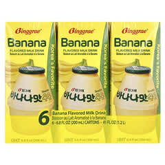 フレーバー ミルク ドリンク、バナナ、6本、各200ml（6.8液量オンス）