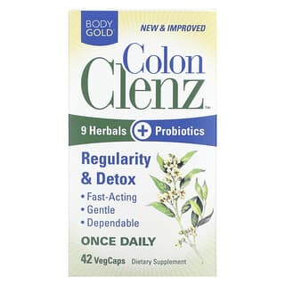 BodyGold, Colon Clenz, Regelmäßigkeit und Entgiftung, 42 pflanzliche Kapseln