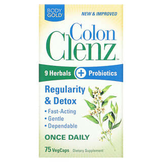 BodyGold, Colon Clenz لتنظيف القولون، 75 كبسولة نباتية
