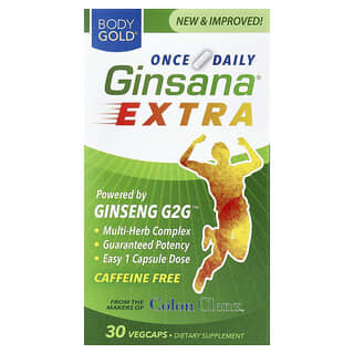 BodyGold, Ginsana® Extra, Caffeine Free, 30 VegCaps