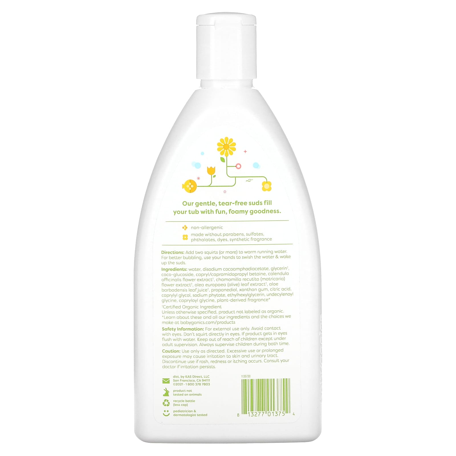 Babyganics, Bubble Bath, Chamomile Verbena, 20 fl oz (591 ml)