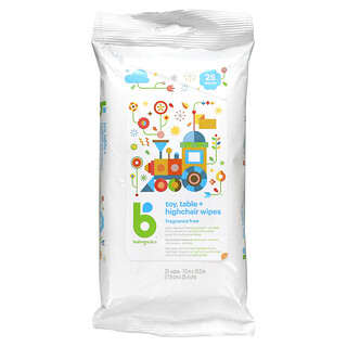 Babyganics, Toy, Table + Highchair Wipes, Fragrance Free, 25 Wipes
