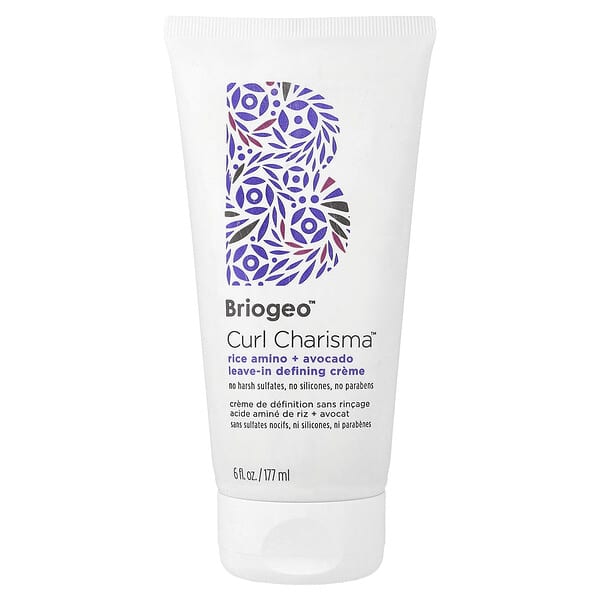 Briogeo, Curl Charisma™, 라이스 아미노 + 아보카도 리브인 디파이닝 크림, 177ml(6fl oz)
