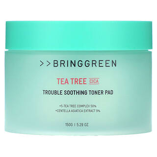 Bringgreen, Tea Tree Cica, успокаивающий тонизирующий диск для проблем, 150 г (5,29 унции)