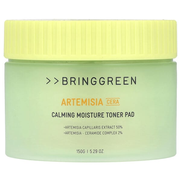 Bringgreen, 쑥(Artemisia Cera), 카밍 모이스처 톤 패드, 150g(5.29oz)