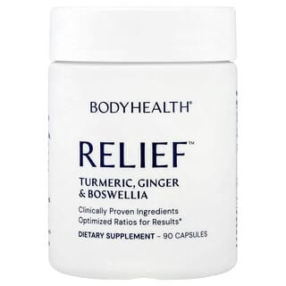 BodyHealth, Relief™, Cúrcuma, jengibre y Boswellia, 90 cápsulas