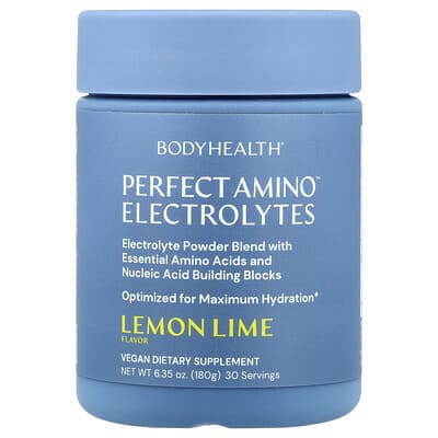 BodyHealth, Perfect Amino™ Electrolytes, Lemon-Lime, 6.35 oz (180 g)