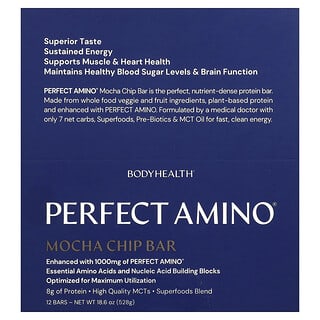 BodyHealth, Bar Amino® Sempurna, Cip Moka, 12 Bar, 1.55 oz (44 g) Setiap Satu