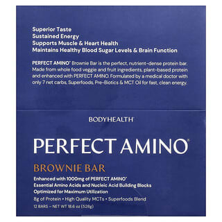 BodyHealth, Perfect Amino® tyčinka, Brownie, 12 tyčiniek, každá po 44 g